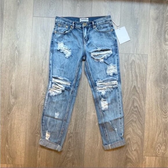 Free People One Teaspoon Awesome Baggies Jeans Boyfriend Distressed straight leg - Picture 2 of 16